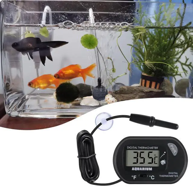Alt view image 5 of 6 - 2Pack Digital Aquarium Thermometer with Large LCD Display, Reptile Thermometer for Vehicle, Terrarium, Fish Tank, Refrigerator