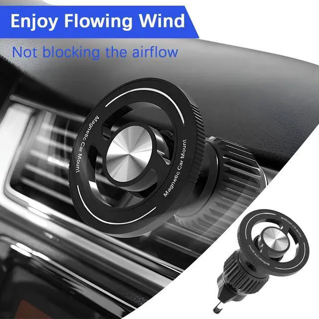 Alt view image 6 of 6 - Car Magnetic Phone Holder, 360° Adjustable HandsFree Vehicle Air Vent Cellphone Mount with Hook, Strong Magnet Auto Mobile Phone Holder, Universal for 15 16 14 13 Pro Plus Max