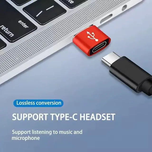 Alt view image 3 of 5 - USB Adapter | USB Type-A to USB Type-C Adapter, 2.0 Chargers, Data Transfer, Lossless Audio Support for Headphones - 3 Pcs Pack