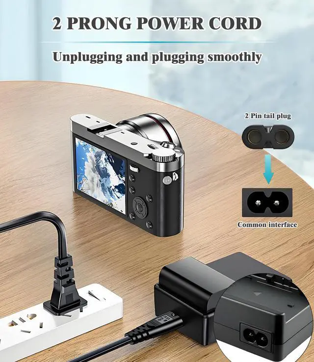 Alt view image 3 of 7 - 2 Prong Universal AC Power Cord for Sony PS5 Consoles