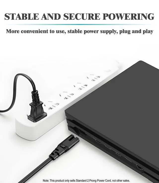 Alt view image 5 of 7 - 2 Prong Universal AC Power Cord for Sony PS5 Consoles