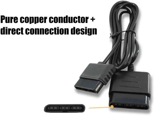 Alt view image 3 of 7 - PS2 Controller Extension Cable Compatible with Sony PlayStation 1, PlayStation 2 Game Console