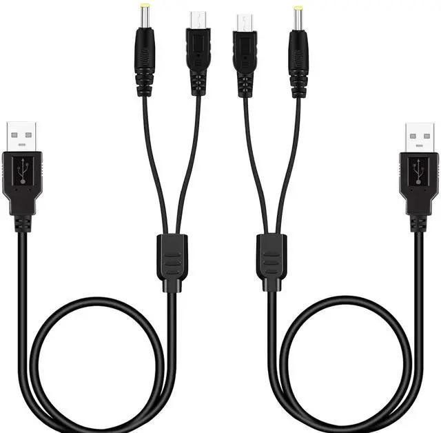 Main image of 2 Pack PSP Charger Cable, Portable USB PSP Power Cord & Data Cable for Sony PSP 1000 2000 3000, Charging Cord 2-in-1