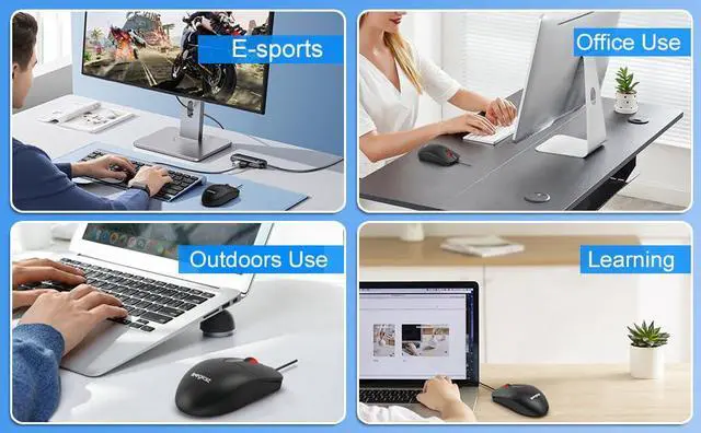 Alt view image 6 of 7 - M102 Wired USB Optical Mouse (Black), 3-Button, Ergonomic Design, 1000 DPI, for Computers, Laptops, Chromebook, MacBook, PC, Comfort Size, Ambidextrous, Modern Style