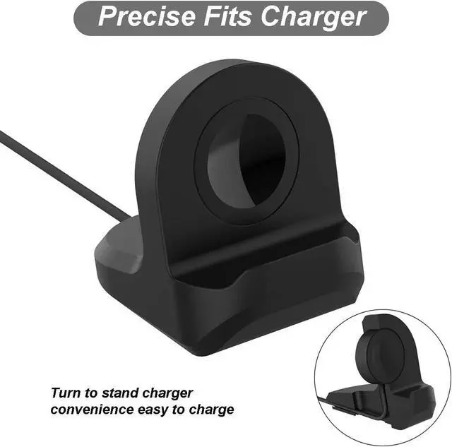 Alt view image 3 of 6 - Charging Stand for Samsung Galaxy Watch 7/6/5/Ultra, Smart Watch Charger Bracket Holder with Cable Management Slot (Black)