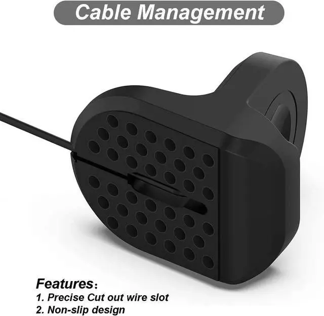 Alt view image 4 of 6 - Charging Stand for Samsung Galaxy Watch 7/6/5/Ultra, Smart Watch Charger Bracket Holder with Cable Management Slot (Black)