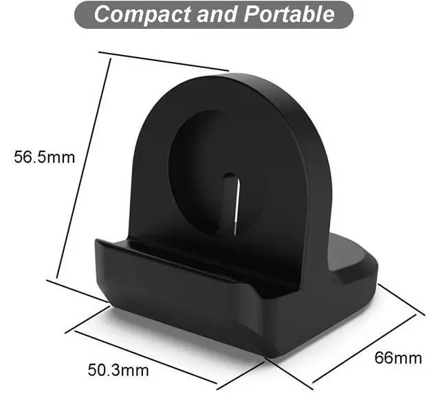 Alt view image 5 of 6 - Charging Stand for Samsung Galaxy Watch 7/6/5/Ultra, Smart Watch Charger Bracket Holder with Cable Management Slot (Black)