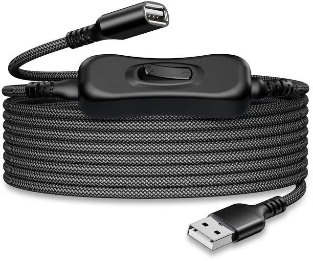 Main image of USB On Off Switch Cable,USB Extension Cable Support Data and Power 10FT/3M,Inline Power Switch,Male to Female with Toggle Switch for LED Lamp,LED Light Strips,Driving Recorder