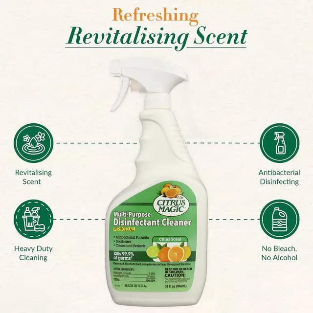 Alt view image 3 of 6 - Multi-Purpose Disinfectant Cleaner, Citrus, 32-Fluid Ounce, 613773093