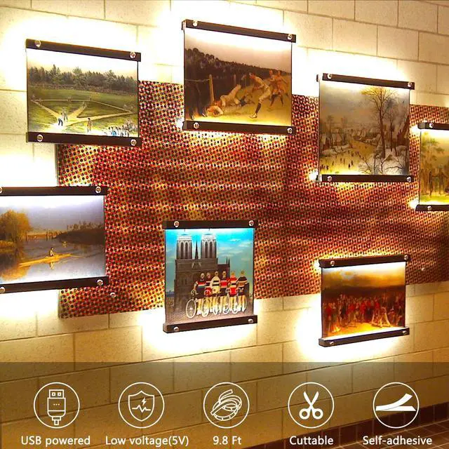 Alt view image 6 of 7 - Strip Lights USB 9.8Ft 180 LED Strip Lights Cuttable Each 2835 SMD