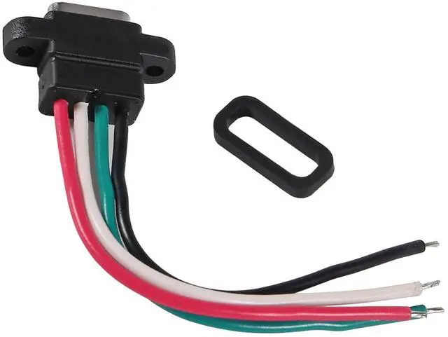 Alt view image 5 of 6 - 8pcs USB Connector Type-C Female Chassis 4 Pin for DIY, Waterproof 4P Solder Wire Type USB C Pigtail Cable Extension Power Cable USB-C Plug to 4 Pin Bare Wire Open End Connector