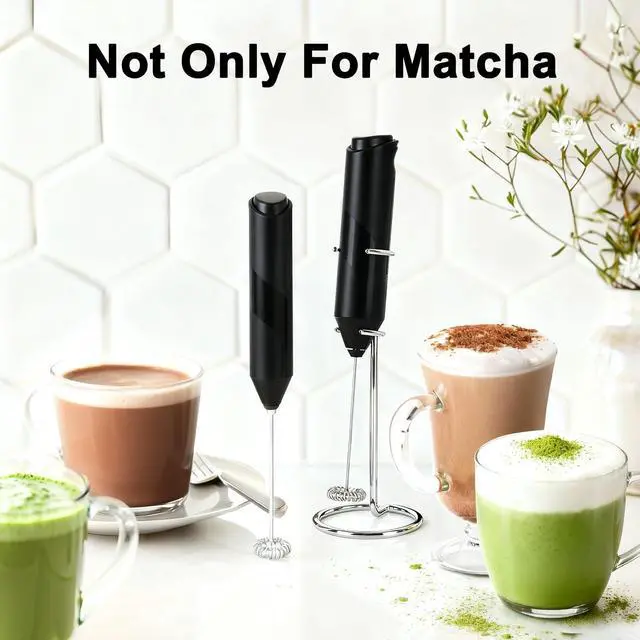 Alt view image 7 of 7 - 2 Pack Matcha Whisk Set, Electric Milk Frother, Handheld Frother with Food Grade Stainless Steel Whisk, Suitable for Matcha, Coffee,Hot Chocolate,Milk and Protein Powder, One Bracket Stand is Included