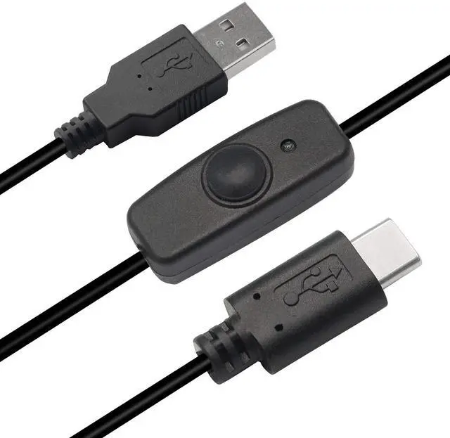 Main image of Raspberry Pi Power Switch, 3.9FT with Indicator Light Raspberry Pi 4 Power Switch Type A to Type C USB Cable for Raspberry Pi 4