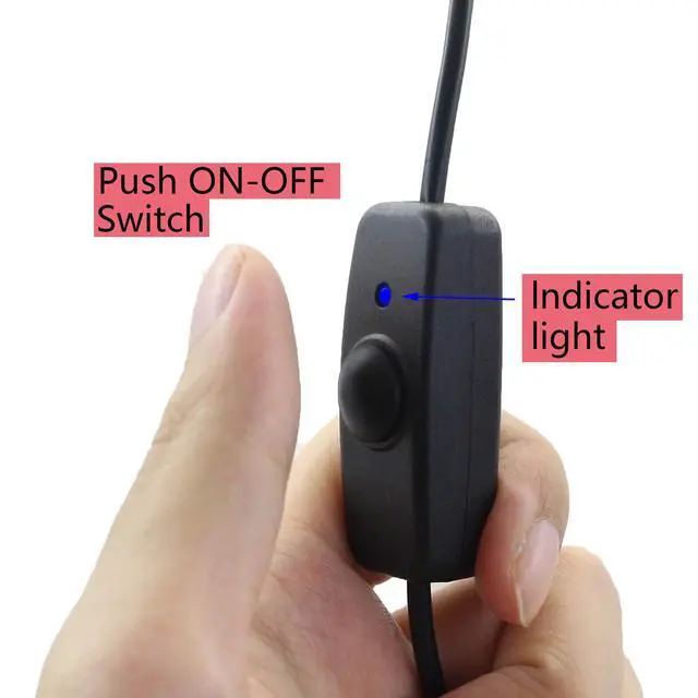 Alt view image 3 of 7 - Raspberry Pi Power Switch, 3.9FT with Indicator Light Raspberry Pi 4 Power Switch Type A to Type C USB Cable for Raspberry Pi 4