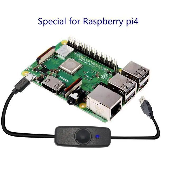 Alt view image 6 of 7 - Raspberry Pi Power Switch, 3.9FT with Indicator Light Raspberry Pi 4 Power Switch Type A to Type C USB Cable for Raspberry Pi 4