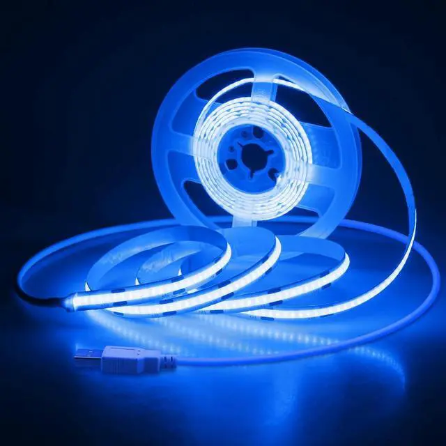 Main image of LED Strip Lights 5V USB 6.56FT/2M 640 LEDs Blue Indoor Rope Lights for Bedroom Not Waterproof IP20 CRI85+ Flexible LED Light for TV Backlight Living Room Party DIY Lighting
