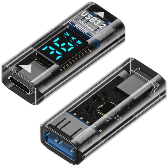 Main image of USB to USB C Converter Type C Expander with Digital LED Display(2Pack)