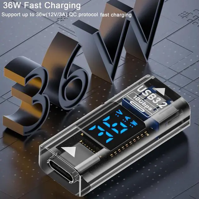 Alt view image 3 of 6 - USB to USB C Converter Type C Expander with Digital LED Display(2Pack)