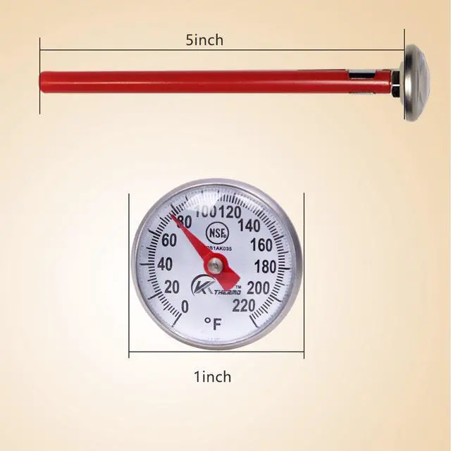 Alt view image 5 of 6 - Instant Read 1-Inch Dial Thermometer,Best for The Coffee Drinks,Chocolate Milk Foam