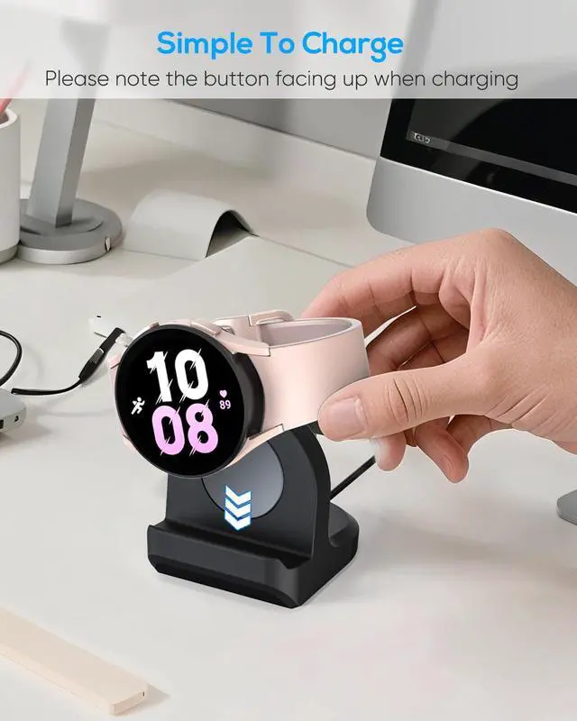 Alt view image 3 of 7 - Stand for Samsung Galaxy Watch Ultra 2025 47MM/ 8 Classic 46MM/Watch 8 40/44MM/7 40,44mm/ Ultra/6 40 44mm Non-Slip Silicone Charging Dock,Charger Base Holder with Cable Management Slot,NOT Charger