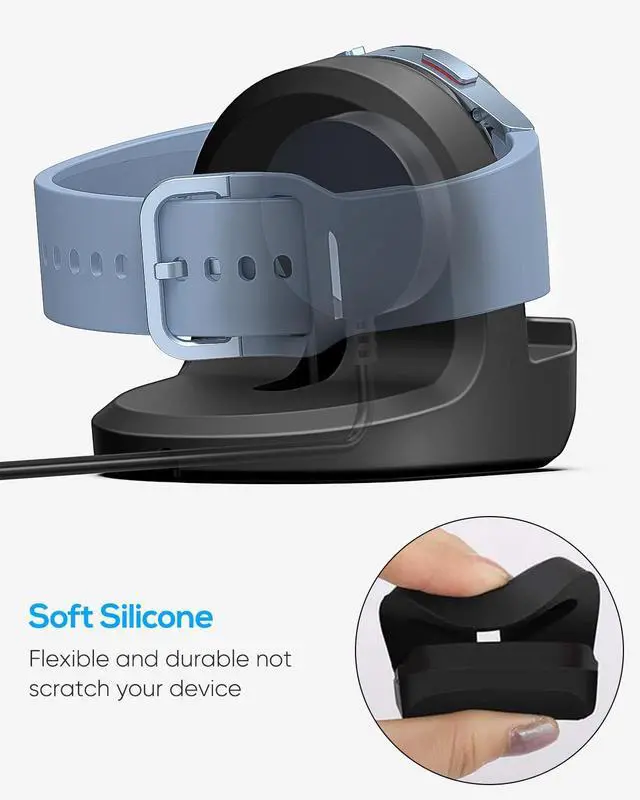 Alt view image 7 of 7 - Stand for Samsung Galaxy Watch Ultra 2025 47MM/ 8 Classic 46MM/Watch 8 40/44MM/7 40,44mm/ Ultra/6 40 44mm Non-Slip Silicone Charging Dock,Charger Base Holder with Cable Management Slot,NOT Charger