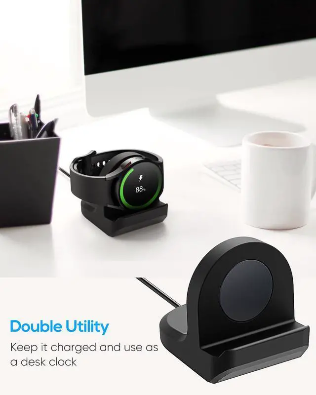 Alt view image 6 of 7 - Stand for Samsung Galaxy Watch Ultra 2025 47MM/ 8 Classic 46MM/Watch 8 40/44MM/7 40,44mm/ Ultra/6 40 44mm Non-Slip Silicone Charging Dock,Charger Base Holder with Cable Management Slot,NOT Charger