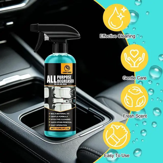 Alt view image 2 of 7 - 2Pcs All Purpose Degreaser for Car and House, Lemon Scent Mulit Heavy-Duty Cleaning Spray, Car and House Multi-purpose Cleaning Spray, Quick Stain Removal For Cars Kitchen Bathroom