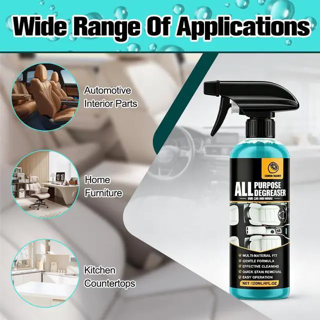 Alt view image 6 of 7 - 2Pcs All Purpose Degreaser for Car and House, Lemon Scent Mulit Heavy-Duty Cleaning Spray, Car and House Multi-purpose Cleaning Spray, Quick Stain Removal For Cars Kitchen Bathroom
