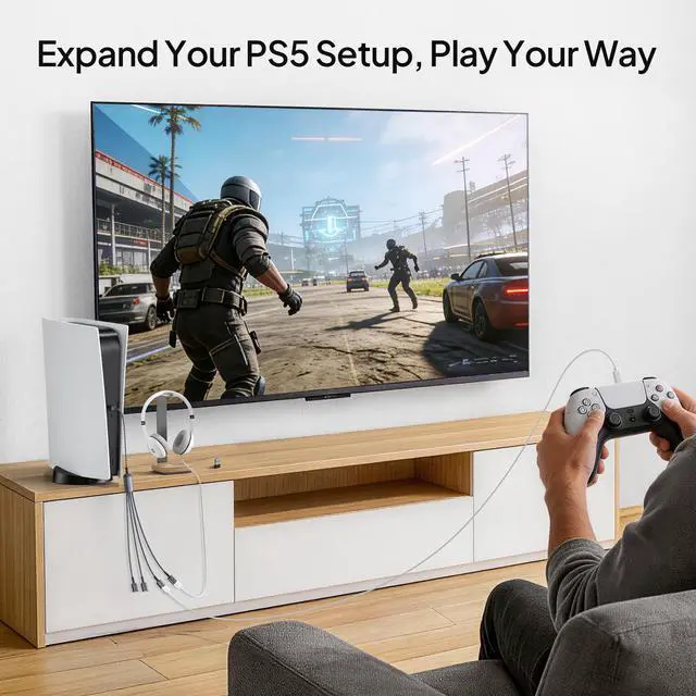 Alt view image 3 of 7 - USB Splitter 1 in 4 Out for PS5,USB Charger Splitter Y Cable 1FT,Multi Port USBA Extension Cord,Multiport 2/3/4 Out Data Charging Split Adapter for Keyboard,Mouse,TV,Laptop,Xbox Series X/S