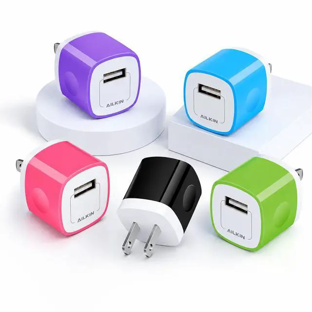 Main image of 5 Pack USB Outlet Plug, Charger Block, Single Port USB-A Wall Charging Cube