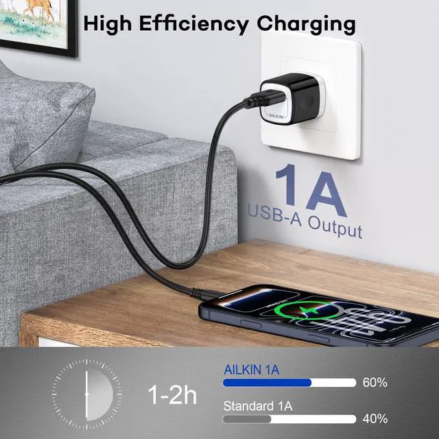 Alt view image 2 of 7 - 5 Pack USB Outlet Plug, Charger Block, Single Port USB-A Wall Charging Cube
