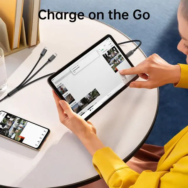 Alt view image 5 of 7 - Multi Charging Cable, 4ft 2Pack Multi Phone Charger Cable Braided Universal 3 in 1 Charging Cord Extra Long Multiple USB Cable with USB C, Micro USB Port Connectors for Cell Phones and MoreRed+Black)
