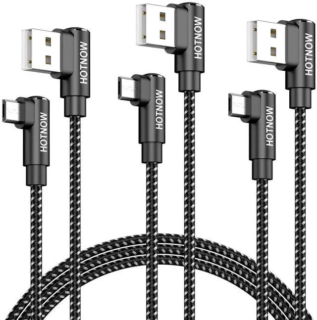 Main image of Right Angle USB A to Micro USB Cable 3FT 3-Pack