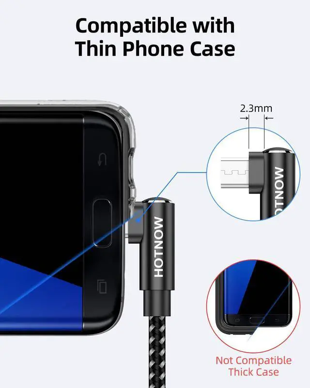 Alt view image 5 of 7 - Right Angle USB A to Micro USB Cable 3FT 3-Pack