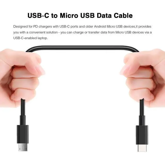 Alt view image 2 of 5 - Micro USB to USB C Cable 5ft, USB C to Micro USB Cable Adapter, Type c to Micro Data Transfer Cord Compatible with Cameras/Game Controller/GPS/Dash Cam/Kindle/DJI/Samsung Old Android Phones Charger