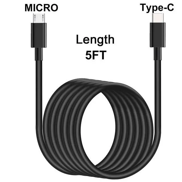 Alt view image 5 of 5 - Micro USB to USB C Cable 5ft, USB C to Micro USB Cable Adapter, Type c to Micro Data Transfer Cord Compatible with Cameras/Game Controller/GPS/Dash Cam/Kindle/DJI/Samsung Old Android Phones Charger