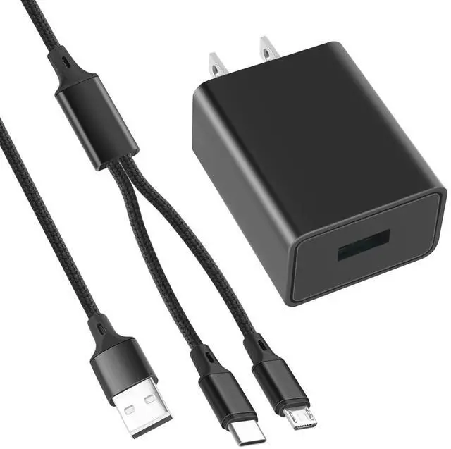 Main image of UL Listed Fast Charger for all Old and New Kindle,Paperwhite,Oasis, Voyage, DX, Keyboard, Touch,Kids Edition; Fire HD 7 8 10,Kids Pro,Fire Max 11-6Ft USB to Micro-USB and USB-C Cable