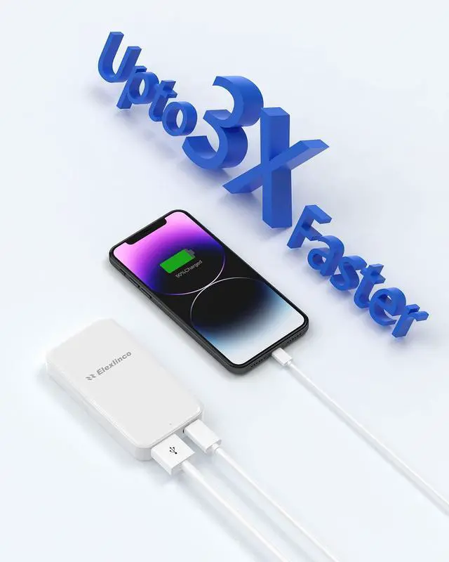 Alt view image 2 of 7 - USB Wall Charger, USB C Fast Charger, Elexlinco Dual USB Wall Charger with Apple 20W Charge and QC 3.0 18W USB-A,USB C Wall Adapter for Apple 14 13 12 11, Samsung, Foldable Plug Charger