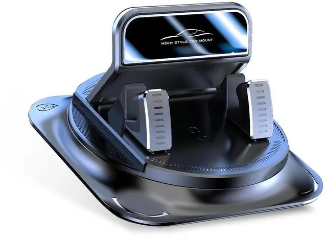 Main image of Car Dashboard Phone Holder, Rotatable One-Hand Operation Bracket, Anti-Slip Waterproof Navigation Mount with Strong Suction, Wider Silicone Base for Most Size Phones (Black)