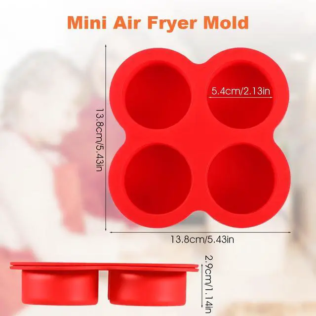 Alt view image 2 of 7 - 2 Pack Silicone Egg Bite Molds, 4-Cups Air Fryer Egg Bite Mold Food Grade Non-Stick Silicone Muffin Pan for Baking Mini Muffins Eggs Bites Tart Mini Cupcake Quiche