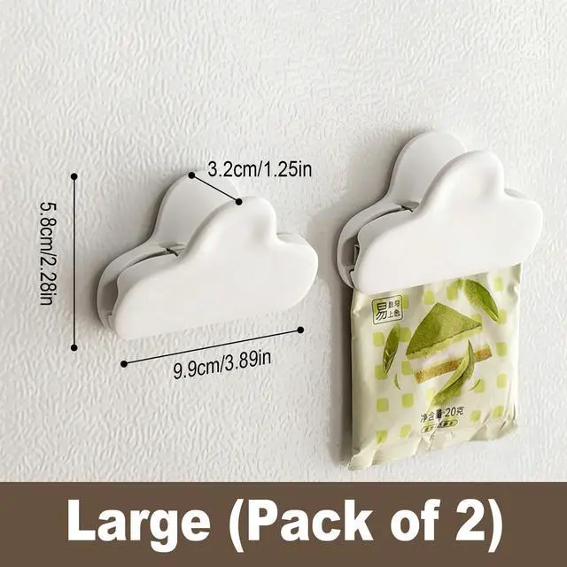 Alt view image 2 of 7 - 2PCS Cute Chip Clips, Magnetic Bag Clips with Airtight Seal for Chips, Kitchen Clip with Magnet for Fridge, Fun Bag Clip for Food Storage, Snack Organization, RV Accessories (Large Size-White)