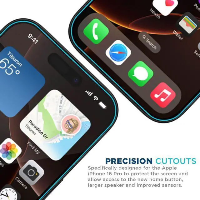 Alt view image 4 of 6 - for Apple iPhone 16 Pro Screen Protector Glass 6.3 inch - Ballistic Tempered, Case Friendly, Easy Install, Sensor Protection, HD, 9H Hardness, 3 Pack + Bonus Camera Lens Protector