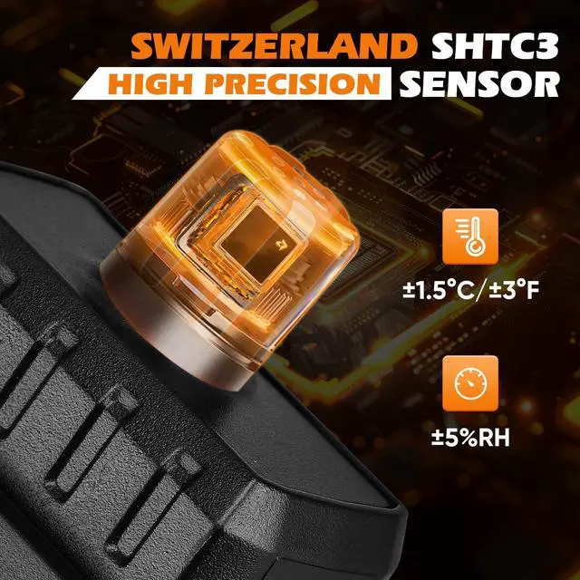 Alt view image 5 of 7 - Industry Temperature Humidity Meter High Precision and High Rate Digital Hygrometer with Ambient, Relative Humidity, Dew Point, Wet Bulb Thermometer, Min/Max Hold ±1.5°C/±3°F and ±5% RH