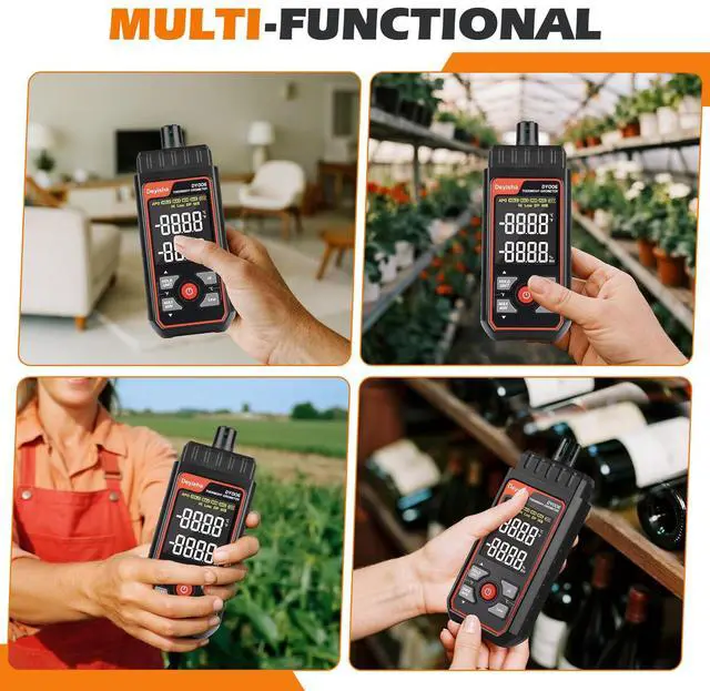 Alt view image 7 of 7 - Industry Temperature Humidity Meter High Precision and High Rate Digital Hygrometer with Ambient, Relative Humidity, Dew Point, Wet Bulb Thermometer, Min/Max Hold ±1.5°C/±3°F and ±5% RH