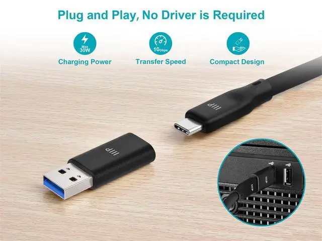 Alt view image 2 of 6 - USB-C Female to USB-A Male, 3.2 Gen 2 Adapter, 10Gbps, Compatible for Samsung, Apple Watch Ultra, AirPods, iPhone Pro Max, iPhone Plus, iPad 9/10/ Air 5/Mini 6