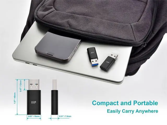 Alt view image 3 of 6 - USB-C Female to USB-A Male, 3.2 Gen 2 Adapter, 10Gbps, Compatible for Samsung, Apple Watch Ultra, AirPods, iPhone Pro Max, iPhone Plus, iPad 9/10/ Air 5/Mini 6