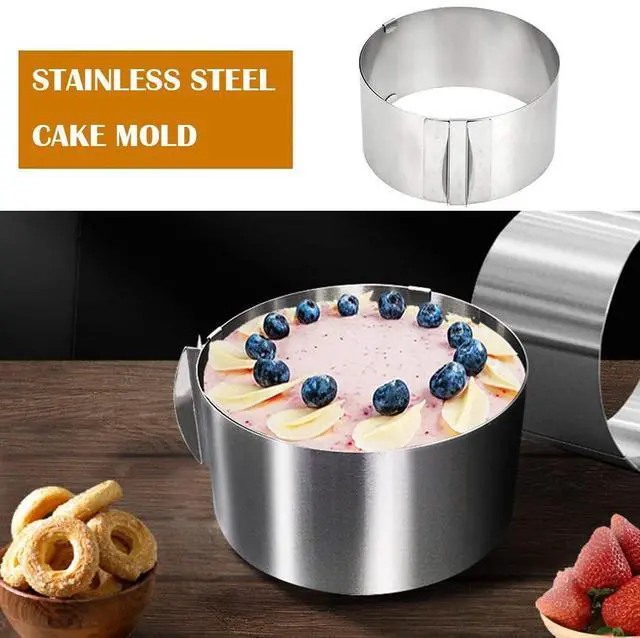 Alt view image 5 of 6 - 2.36-4" Adjustable Round Cake Mold, Stainless Steel Baking Ring with Clips