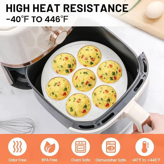 Alt view image 3 of 7 - Silicone Air Fryer Muffin Pan with Reinforced Frame, Egg Bite Mold