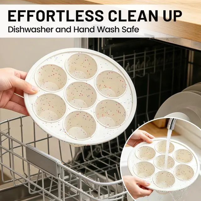 Alt view image 7 of 7 - Silicone Air Fryer Muffin Pan with Reinforced Frame, Egg Bite Mold