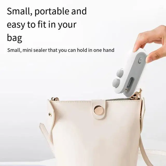 Alt view image 7 of 7 - Mini Bag Sealer, Blue USBC Rechargeable 2in1 Heat Sealer & Cutter, Handheld Portable Bag Resealer for Plastic Food Bags & Storage, Mini Heat Sealing Tool (1 Pack)